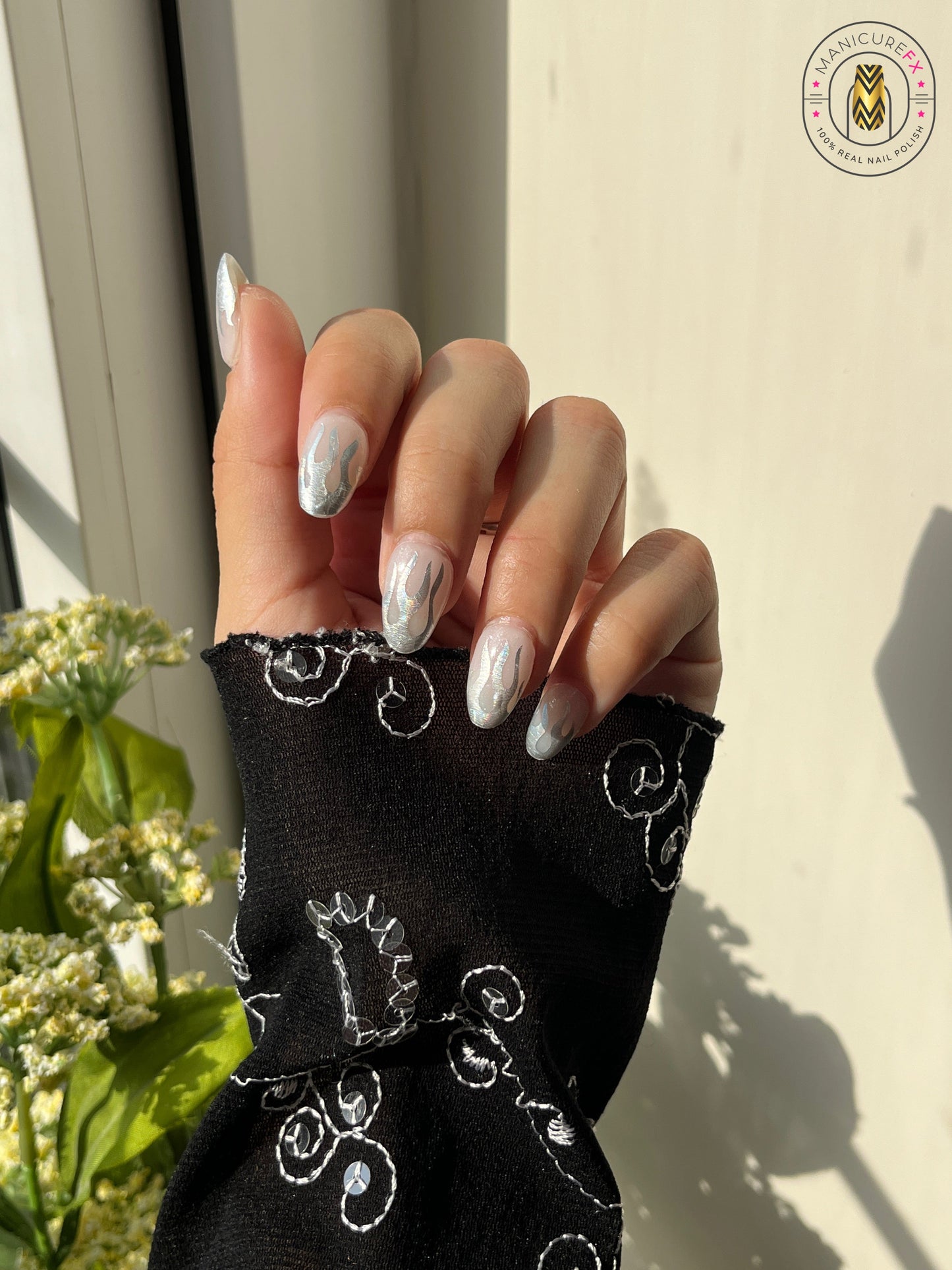 Silver Flame - Nail Wraps (Standard)