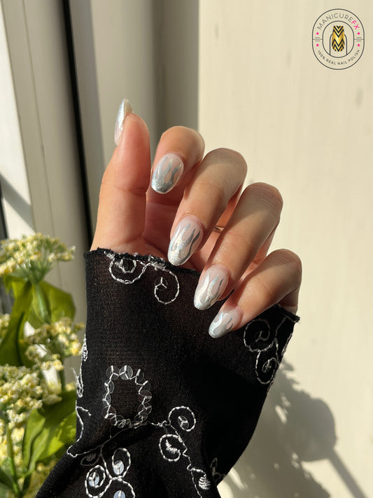 Silver Flame - Nail Wraps (Standard)