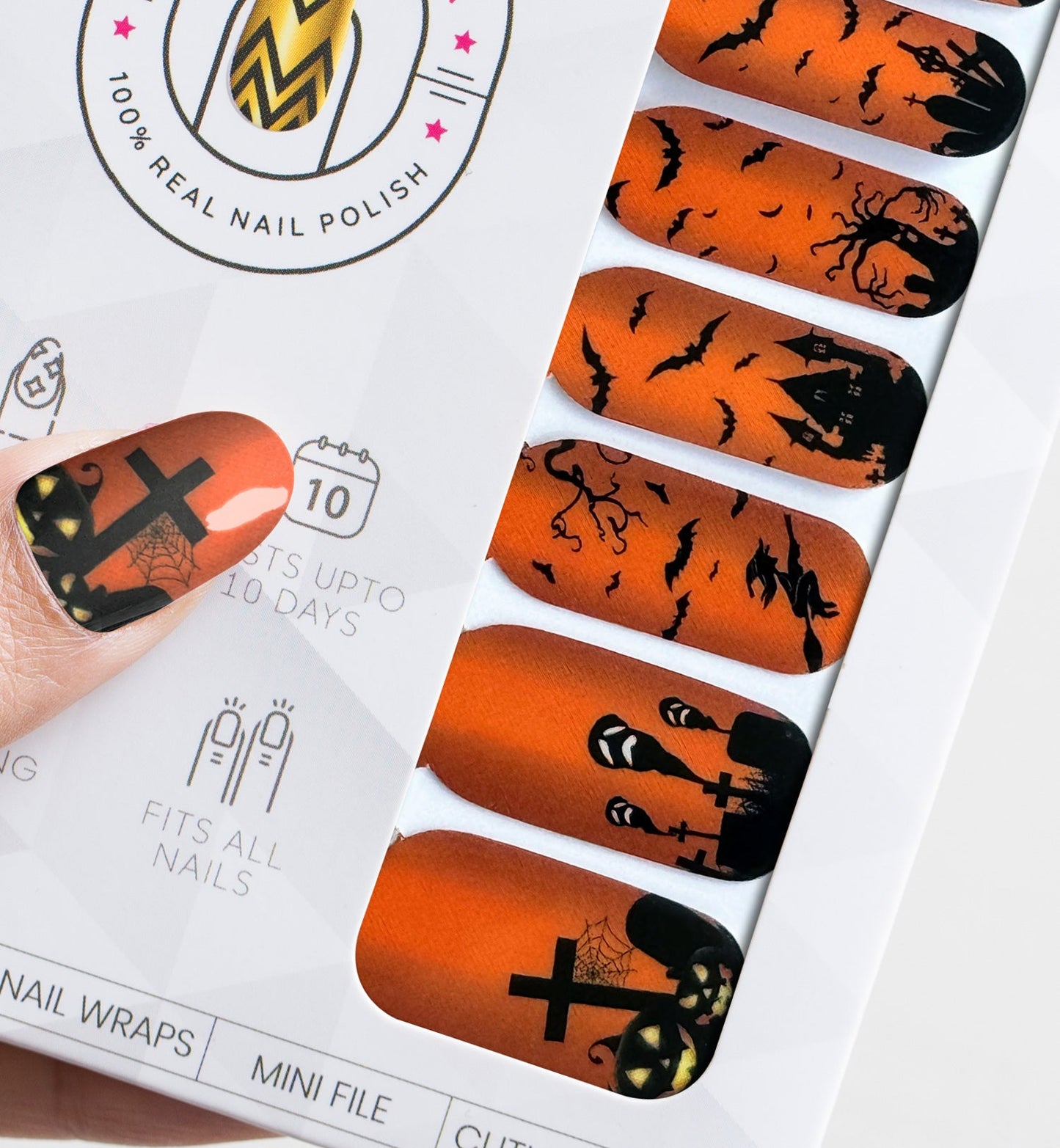 Midnight Pumpkin Graveyard - Nail Wraps (Standard)